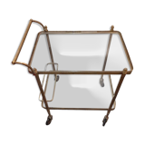 Brass and glass serving trolley