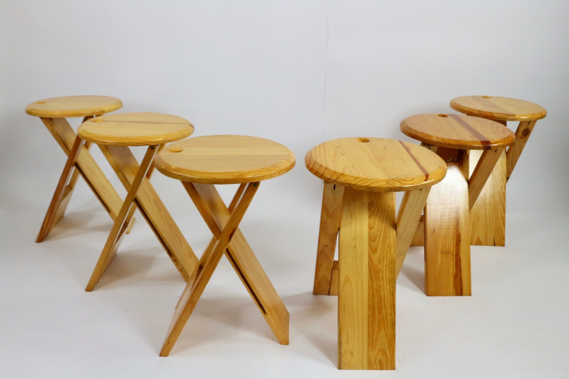 Six vintage folding stools, made by Seletti