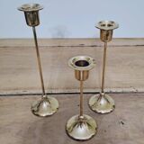 3 art deco candlesticks