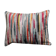 Coussin double face en velours d'ameublement d'éditeur, rayé multicolore bleu turquoise