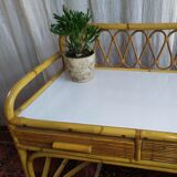 Vintage bamboo and rattan desk