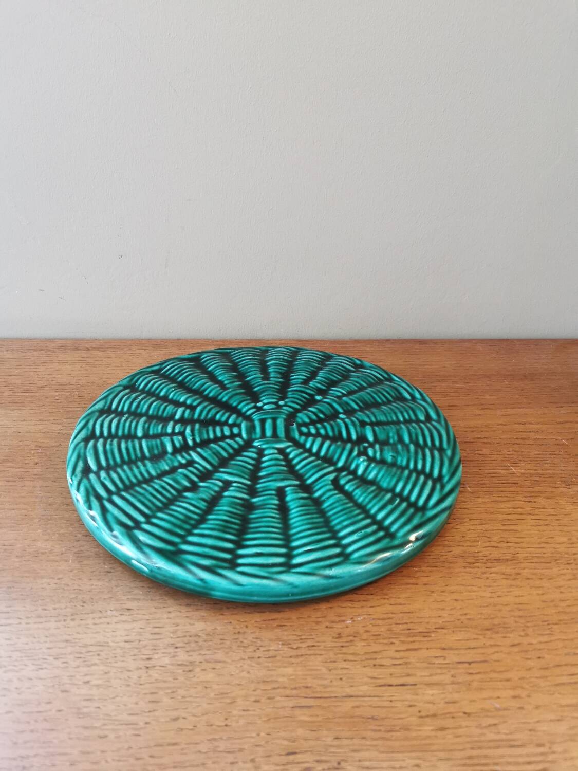 Vintage slip coaster signed FPP Vallauris