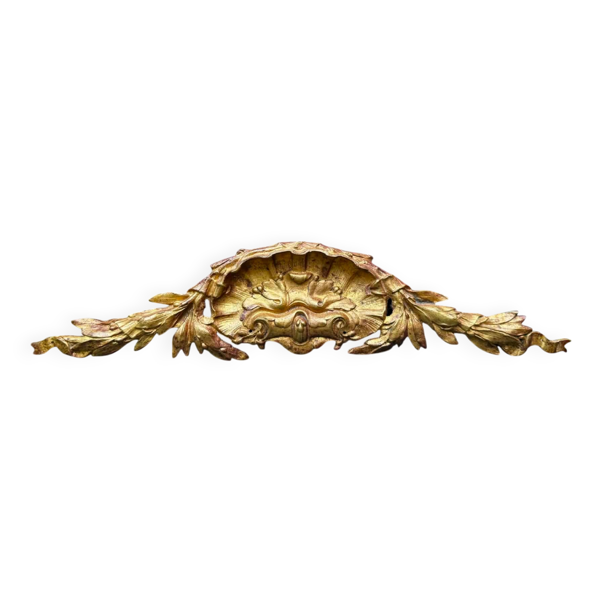 Large Art Nouveau bronze rococo pediment