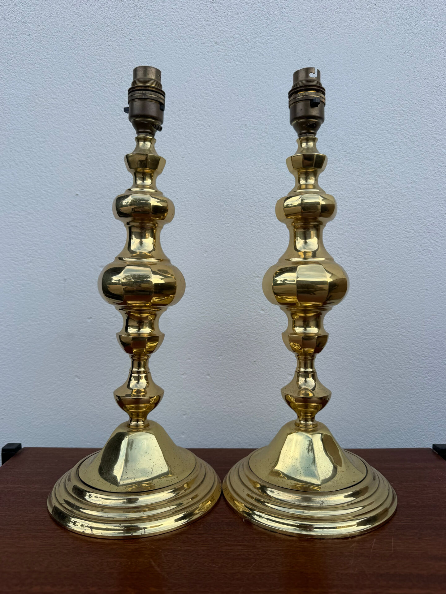 Neo-classical lamp bases in solid brass