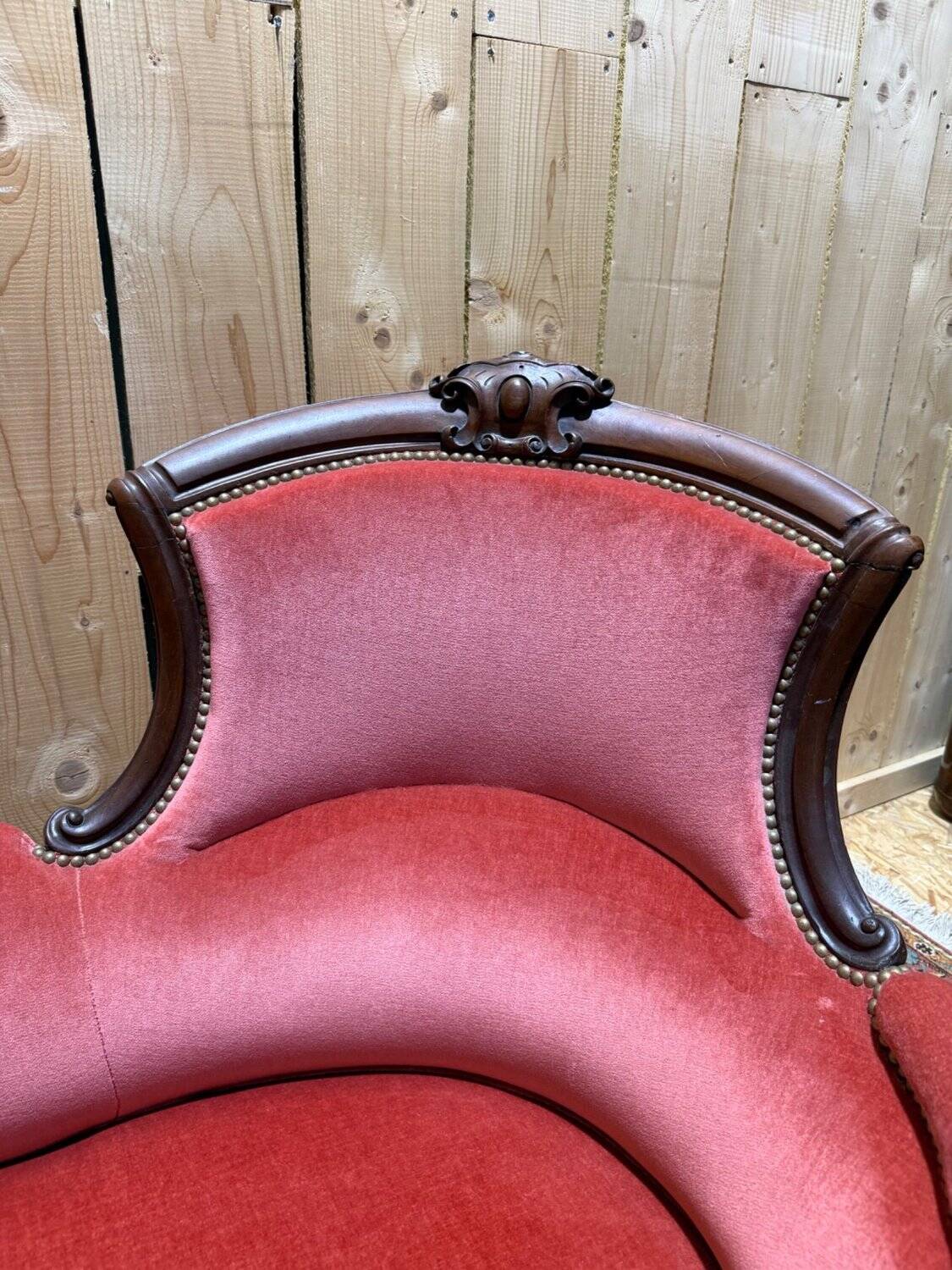 Sofa / Confidant – Louis-Philippe style, Napoleonic III era – Mahogany m