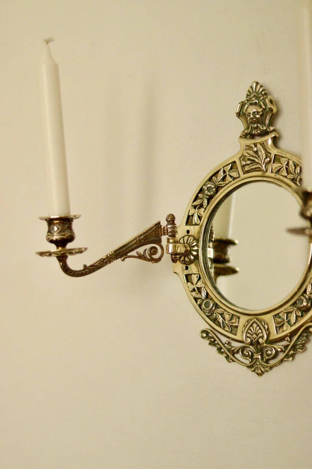 Single vintage Swedish brass sconce