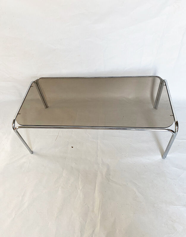 Glass and metal table from the 60s