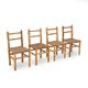 Chaises vintage en rotin et paille tissée, années 1960, lot de 4