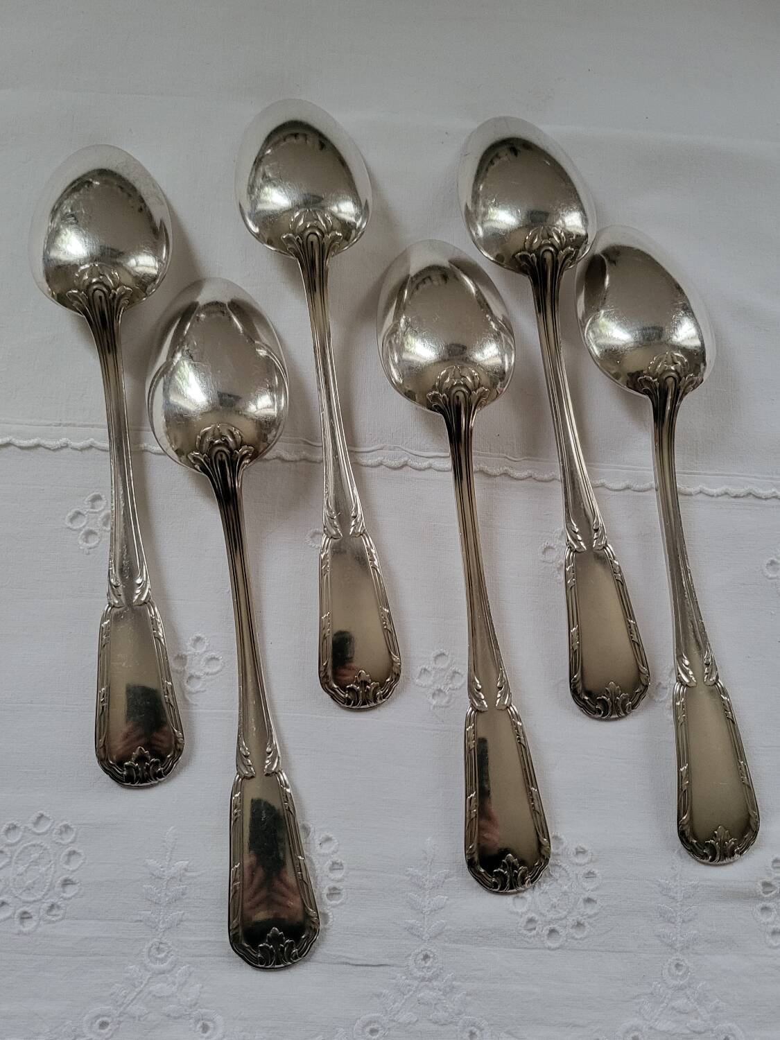 6 large table spoons in Boulenger silver metal