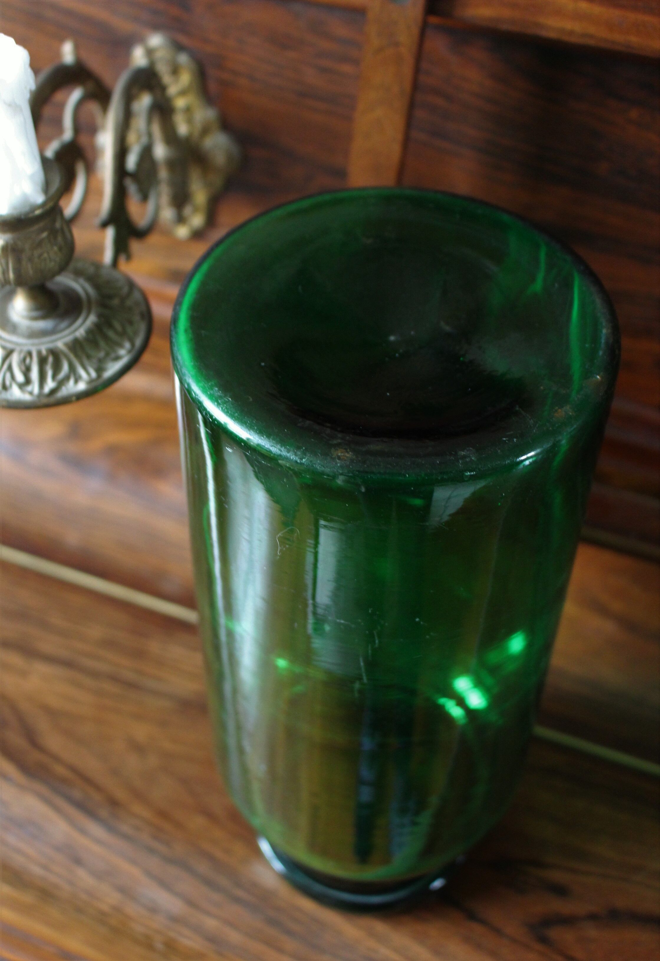Green glass bottle