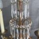 Pair of antique bronze and crystal candelabras - electrified