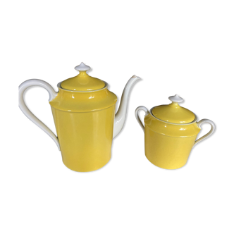 Lot teapot and porcelain sugar bowl Legrand Limoges