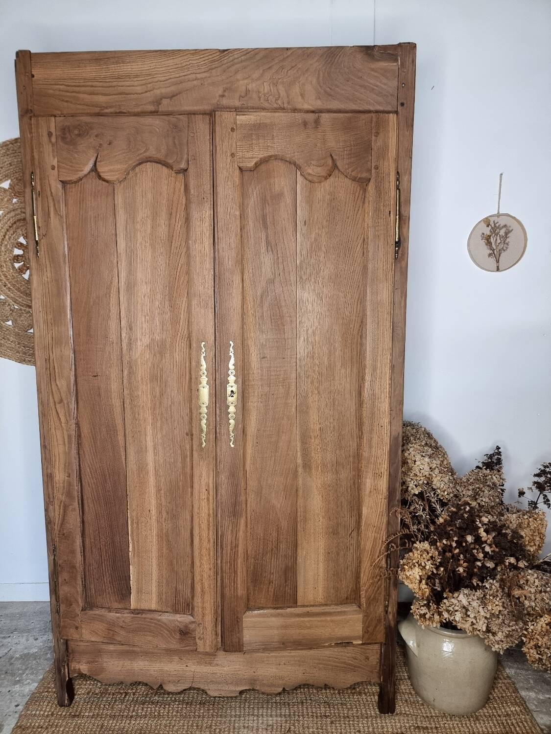 Hand-carved French rustic wardrobe