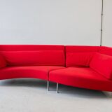 Ligne Roset “Yang” Sofa, in Red Kvadrat “Divina” Fabric, 4 sections