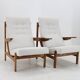 Paire de fauteuils en chêne rare des années 1970 par ULUV, Tchécoslovaquie