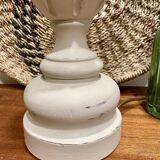 Old lamp foot patinated tinted linen