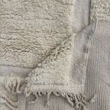 White wool rug size 200cmx200cm 6.5ftx6.5ft (Moroccan handmade)