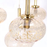 Cascade chandelier 4 globe in blown amber glass