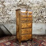 Weekly calendar in louis xv style marquetry stamped from maison gouffé in paris