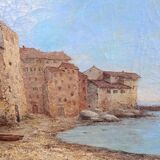 Tableau huile sur toile port du sud corras
