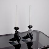 Pair of candlesticks "birds", folk art, Denmark, 1970