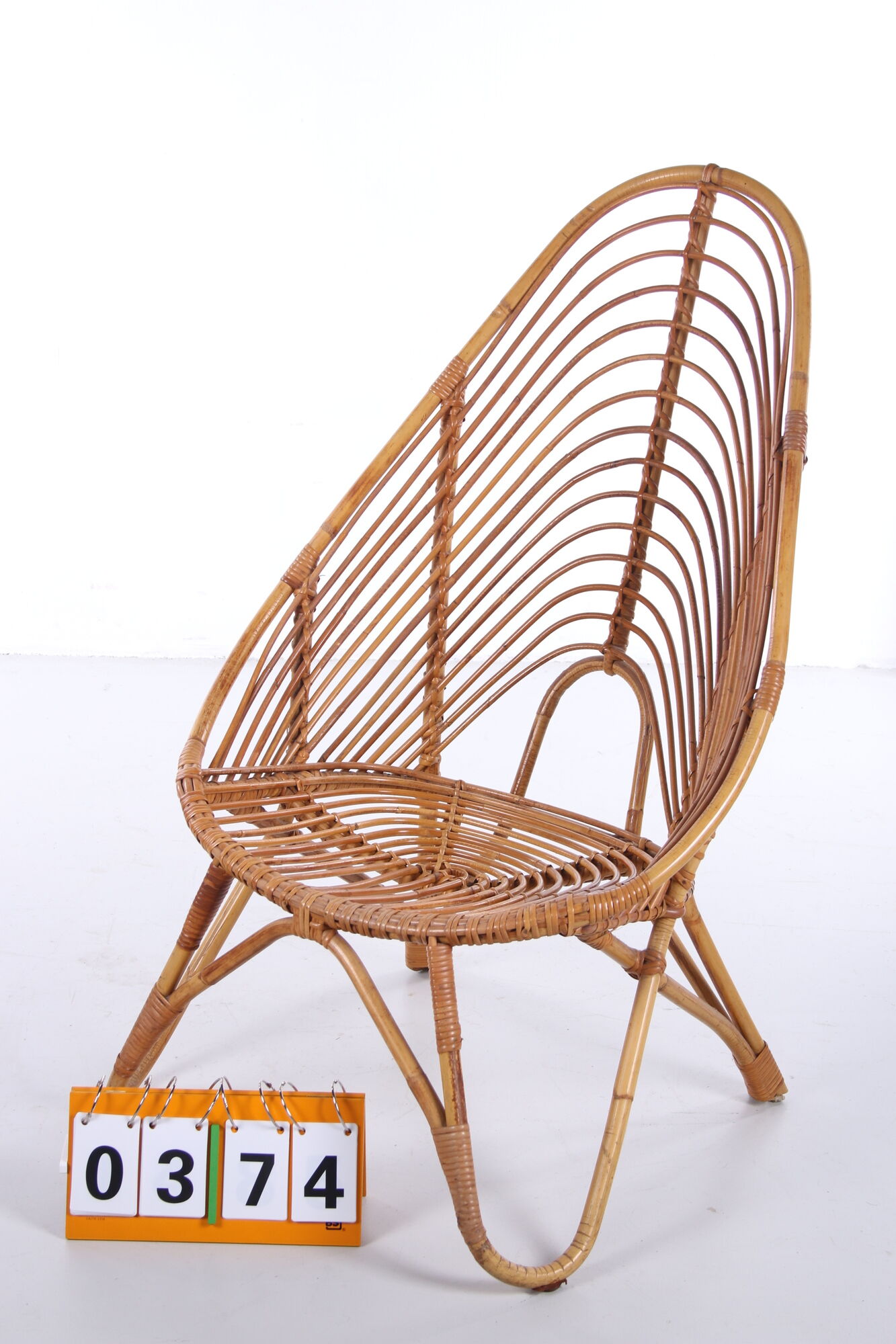 Vintage Dutch design rattan lounge chair Rohe Noordwolde