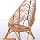 Vintage Dutch design rattan lounge chair Rohe Noordwolde