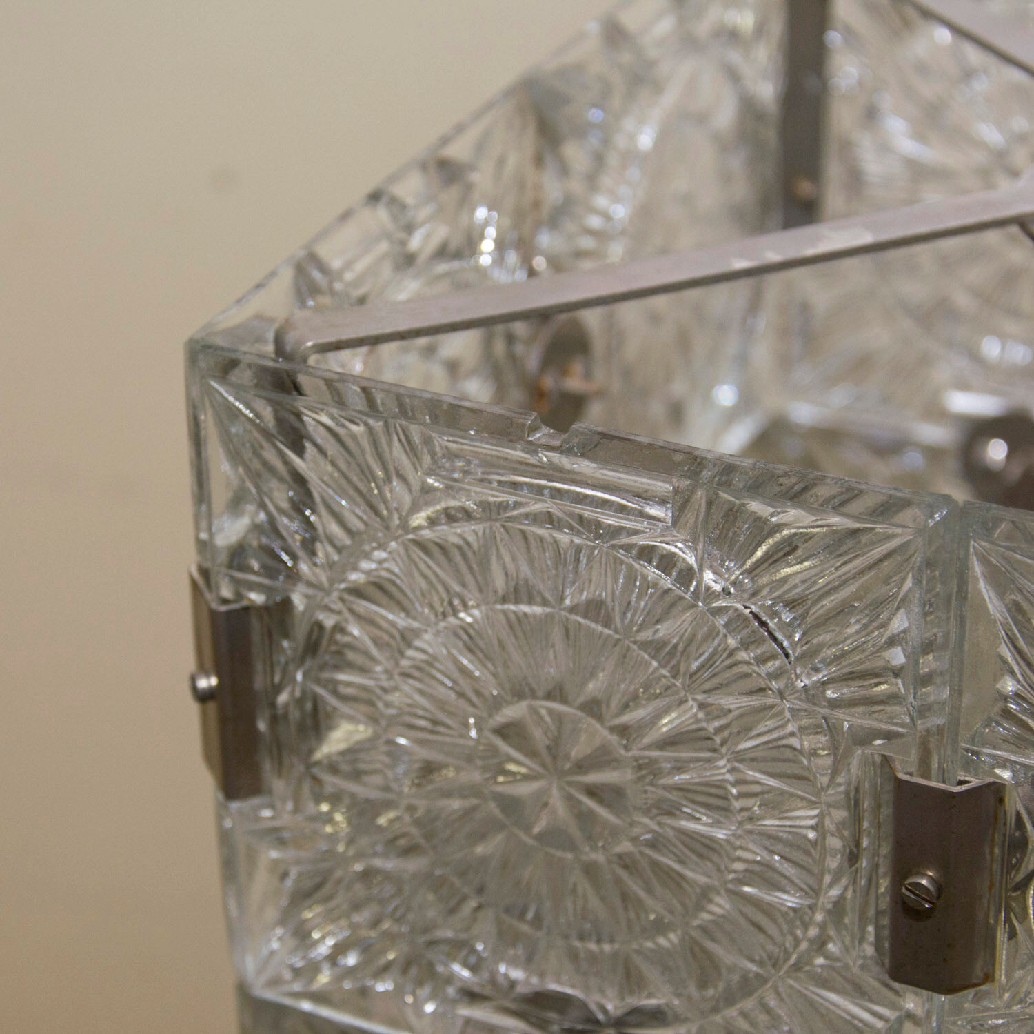 Suspension cube cut glass of kamenický senov, 1970