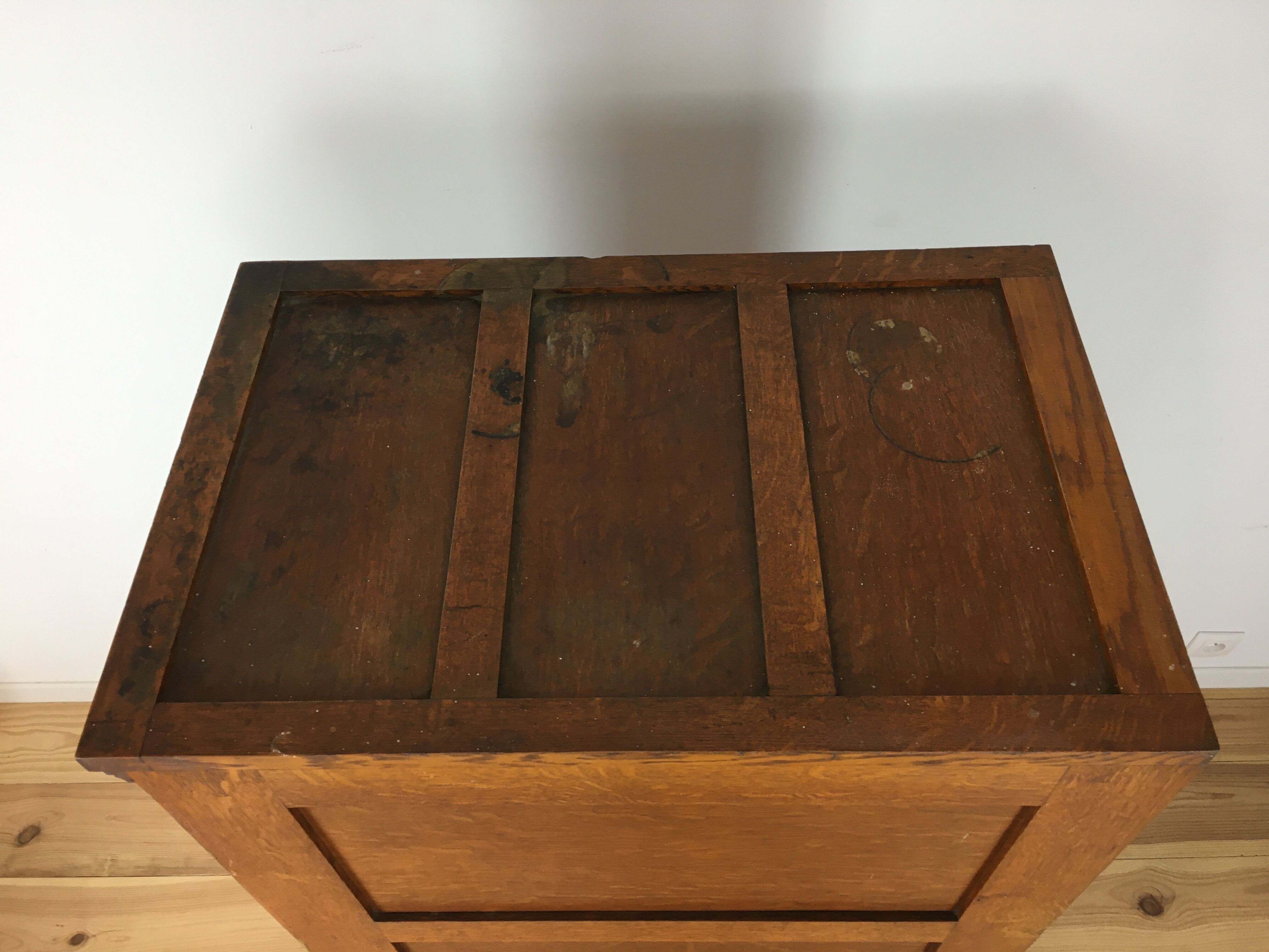 Meuble classeur 4 tiroirs en bois de chêne
