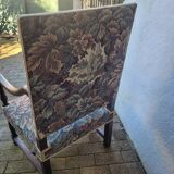 Large "Sheep Bone" armchair — Louis XIII style, late 19th century