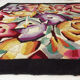 Vintage missoni square flowers rug carpet floor  130x130cm