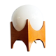 Small glass & wood table lamp, Czechoslovakia, 1960s