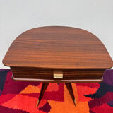 1950s half-moon tripod bedside table
