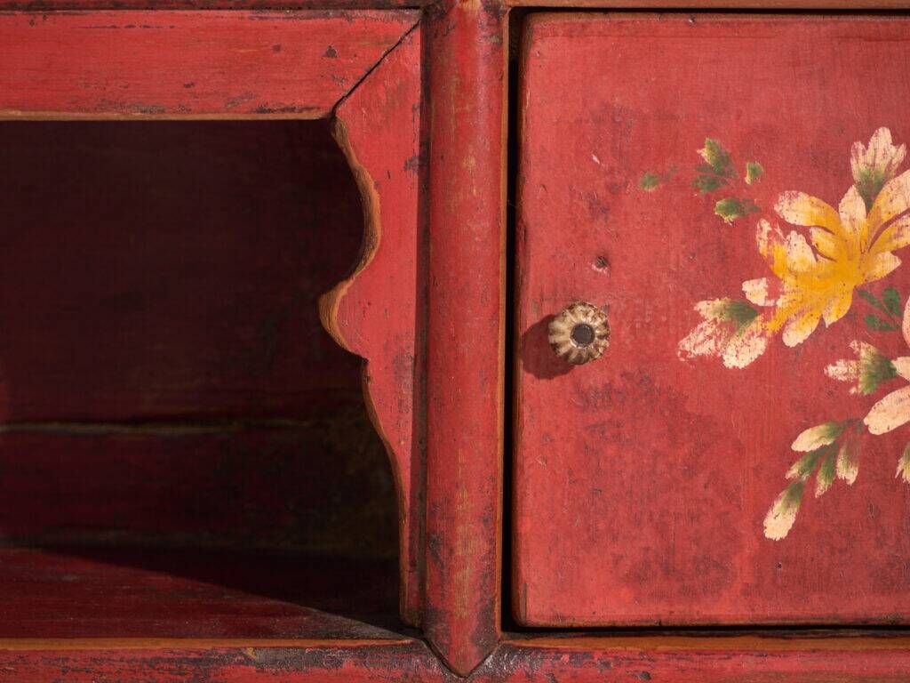 Antique low elm wood furniture – China, around 1900