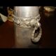 Silver-plated metal vase with floral motifs, made in 1912 by Tramboule & Choquet (silversmith's hallmark)