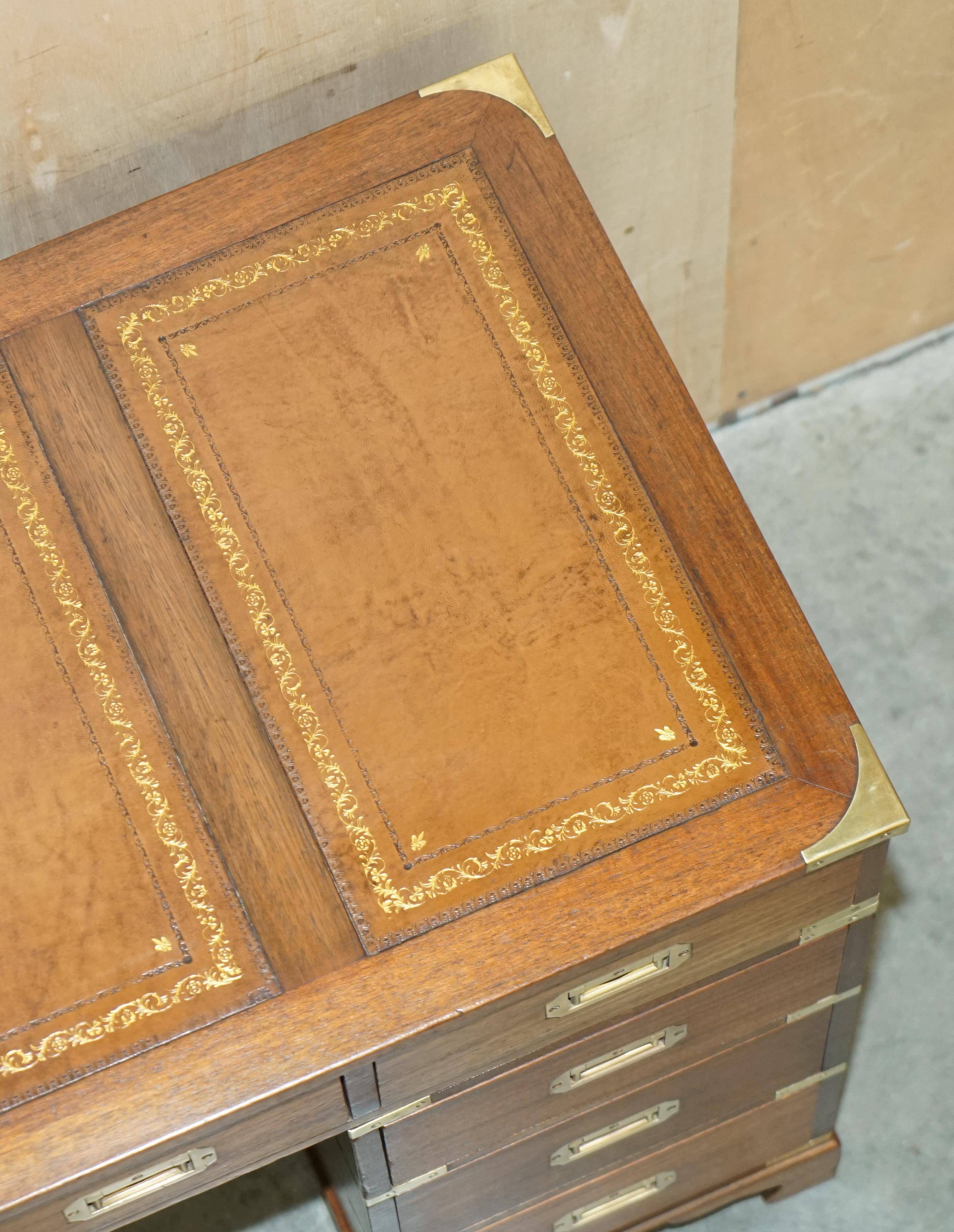 Restored leather military campaign desk Harrods Kennedy