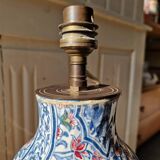 Antique lamp base in Gien earthenware