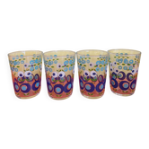 Set of four seventies water glasses