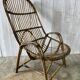 Grand fauteuil en rotin vintage
