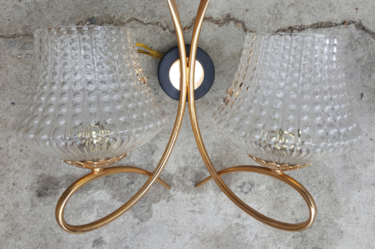 Pair double appliques Arlus, vintage, 50s