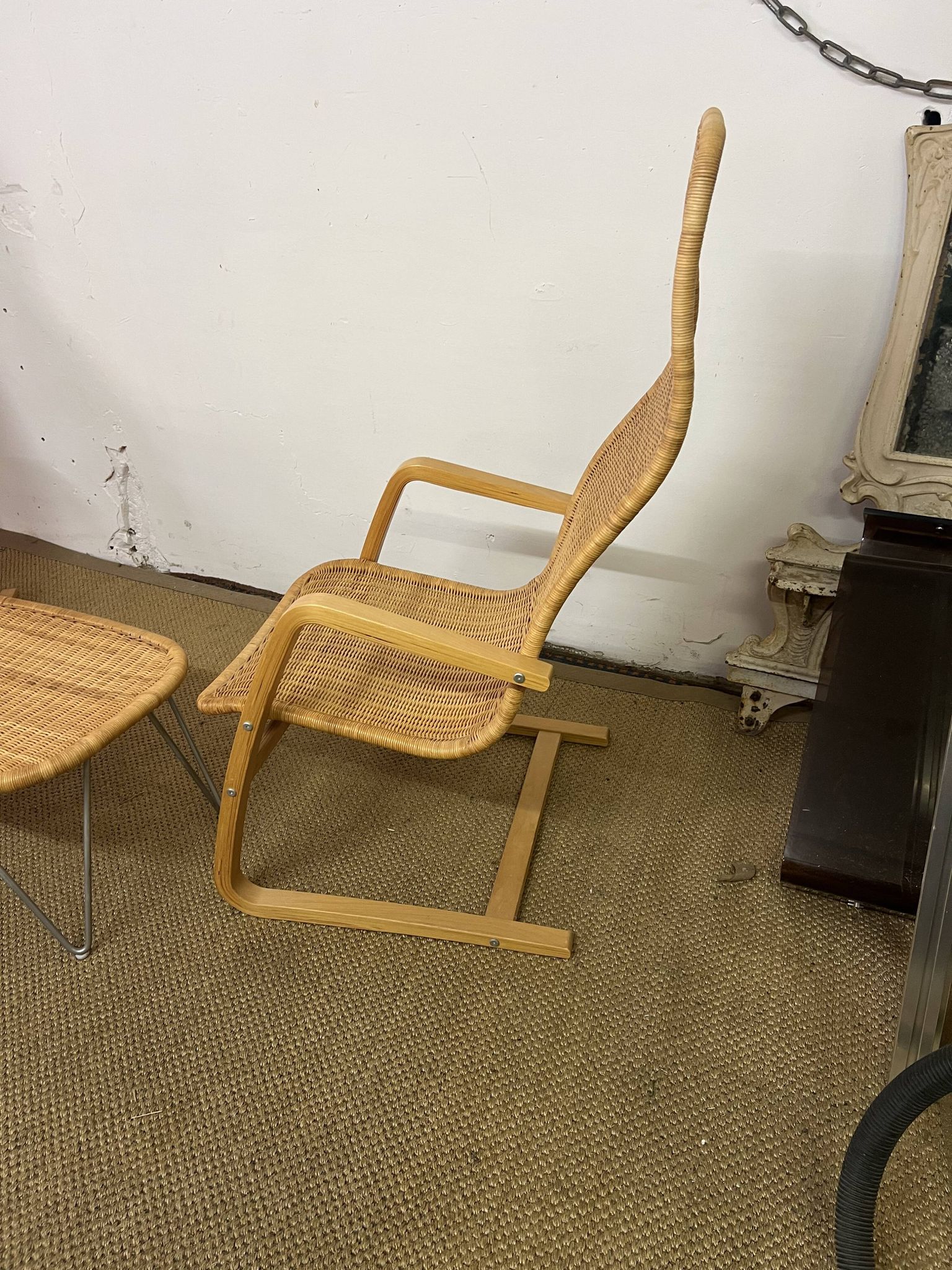 Superb set of chairs and a small wicker table.