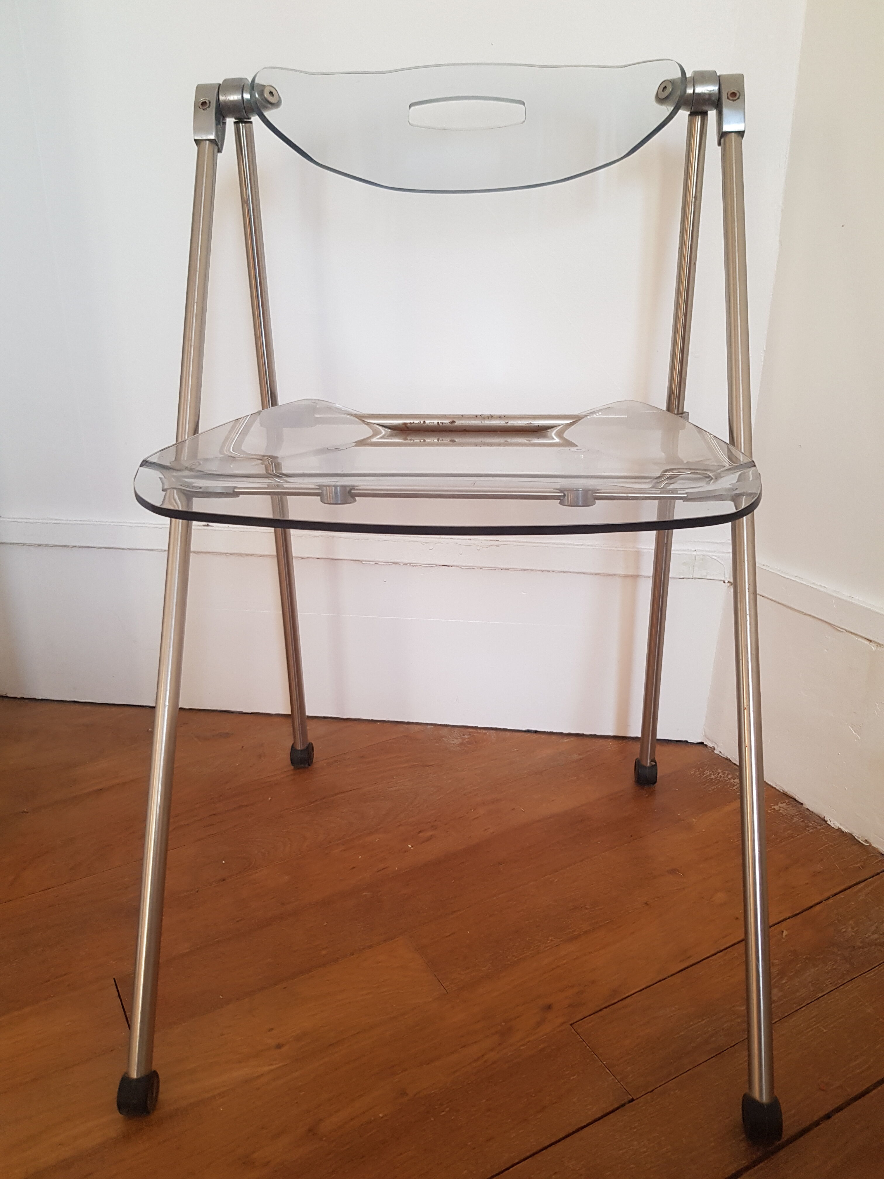 Vintage folding transparent chair