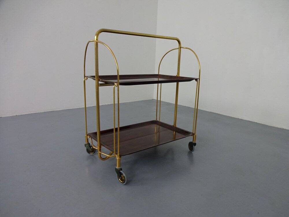 Vintage rosewood tea cart from Gerlinol, 1970s.