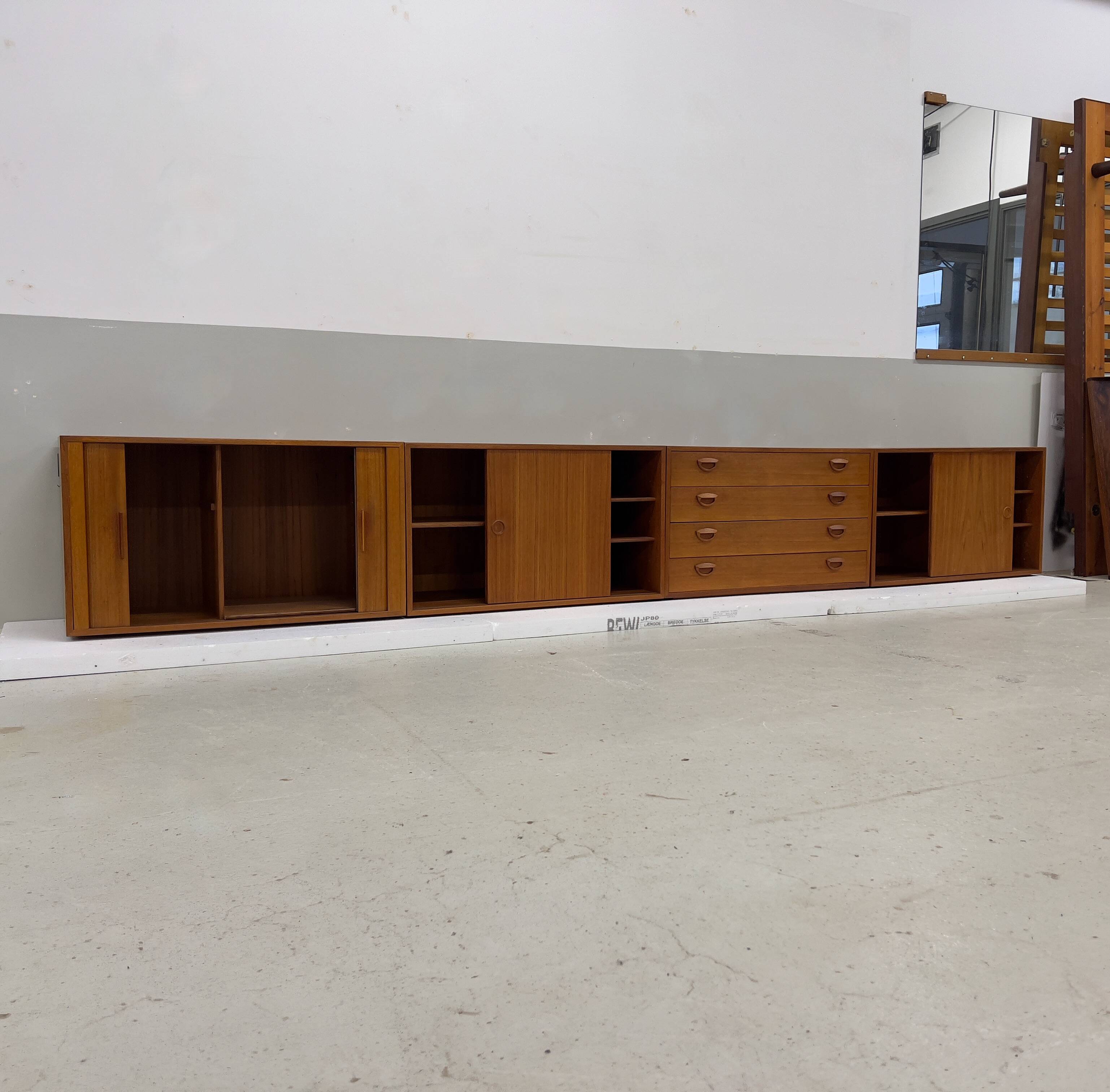 Kai Kristiansen Teak Cabinets By Feldballes, 1960s.