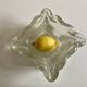 Cendrier massif ondulé mid century en verre bullé 1960 design italien