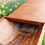 Ancient Picardy boat in solid wood