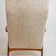 Vintage teak armchair, 1960s - Beige upholstery