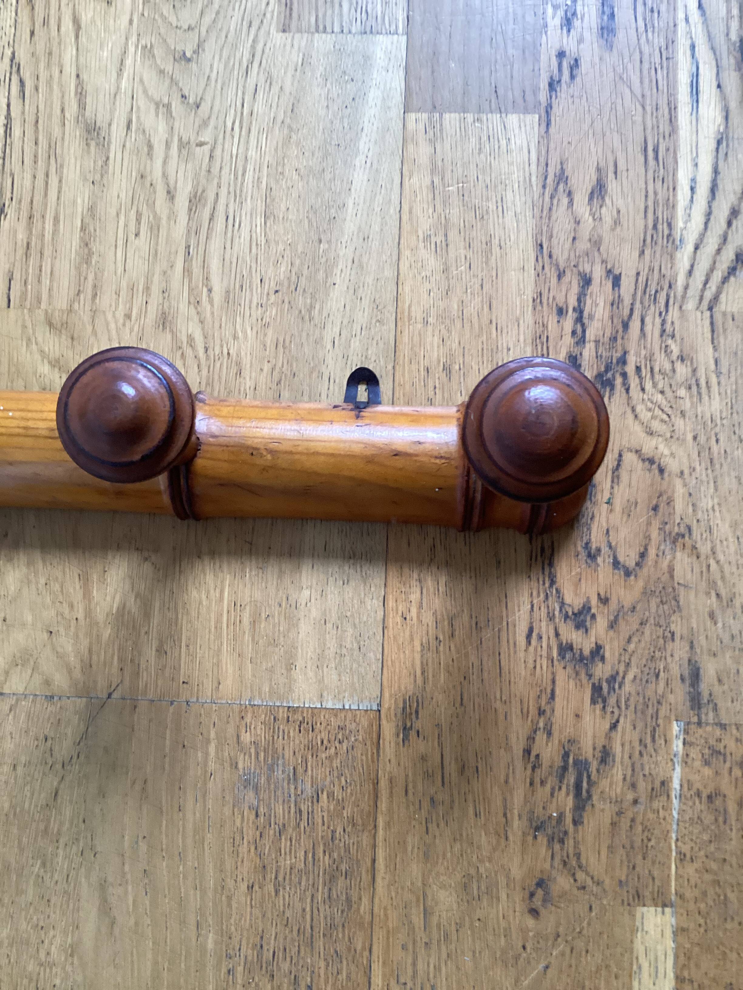 Bamboo wall hook dimensions: height - 6cm - length - 53cm -