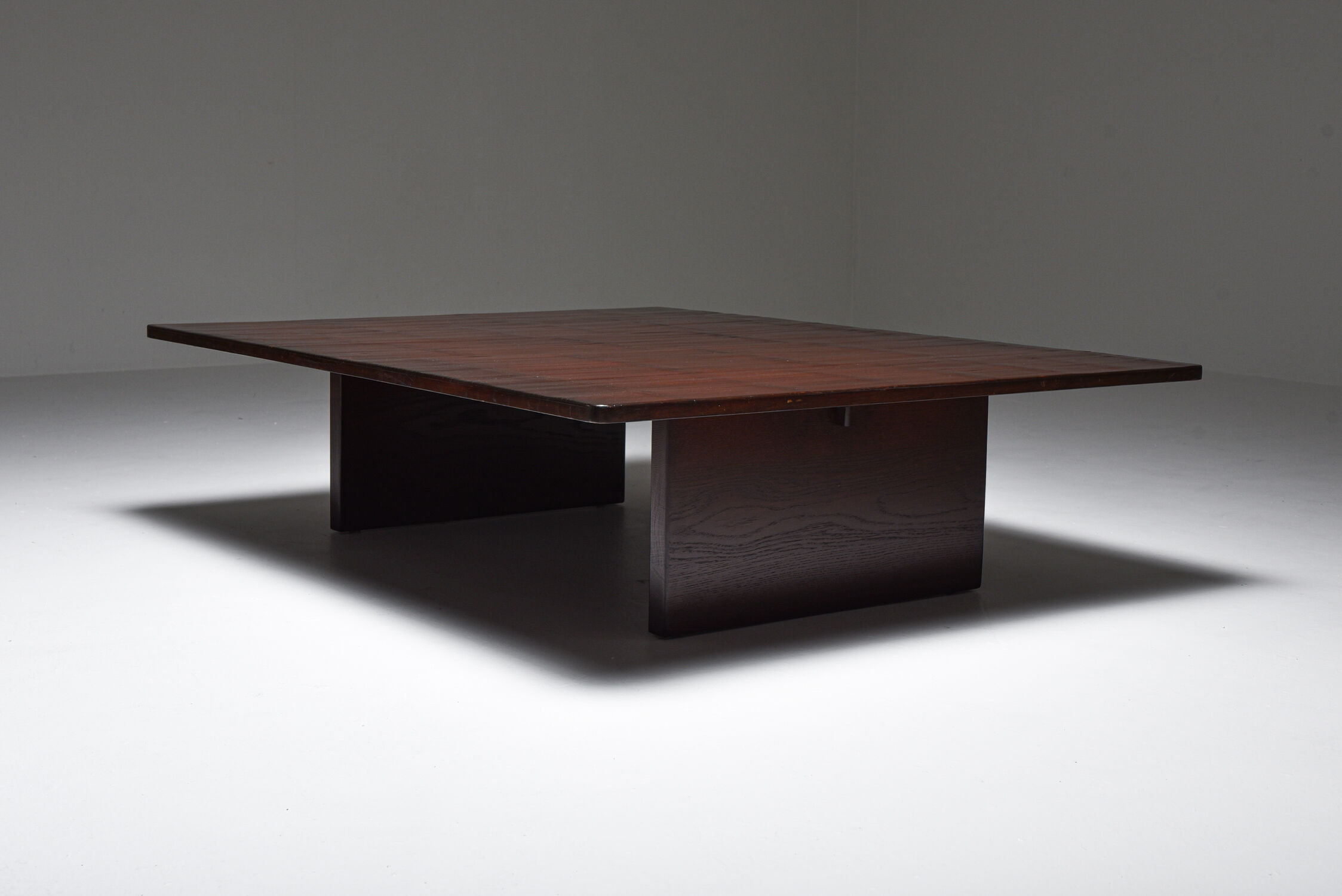 Axel Vervoordt Stained Oak and Bamboo Coffee Table - 1980's