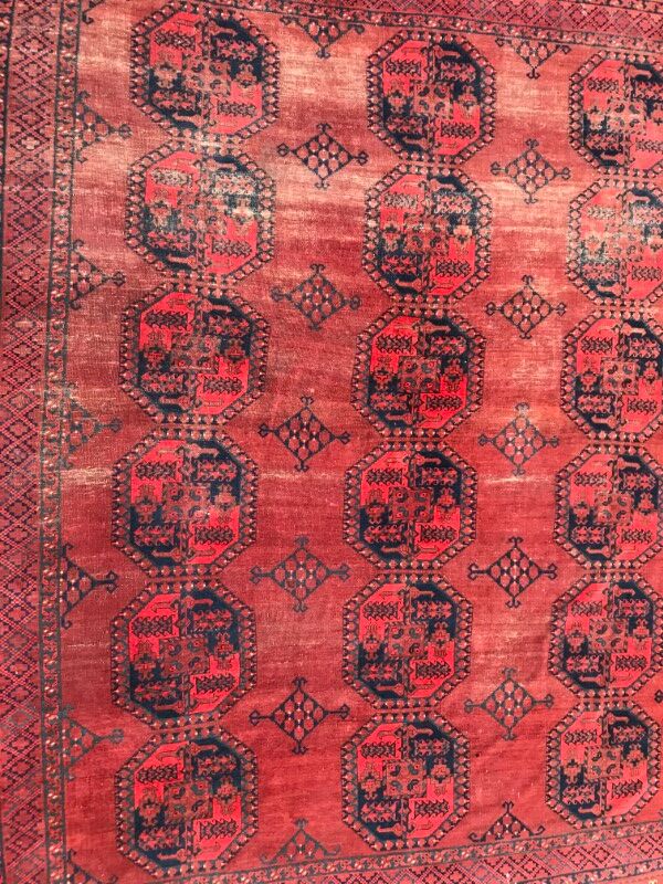 Large carpet former Turkmen afghan handmade 286 X 342 CM